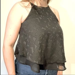 Pattern Black Blouse